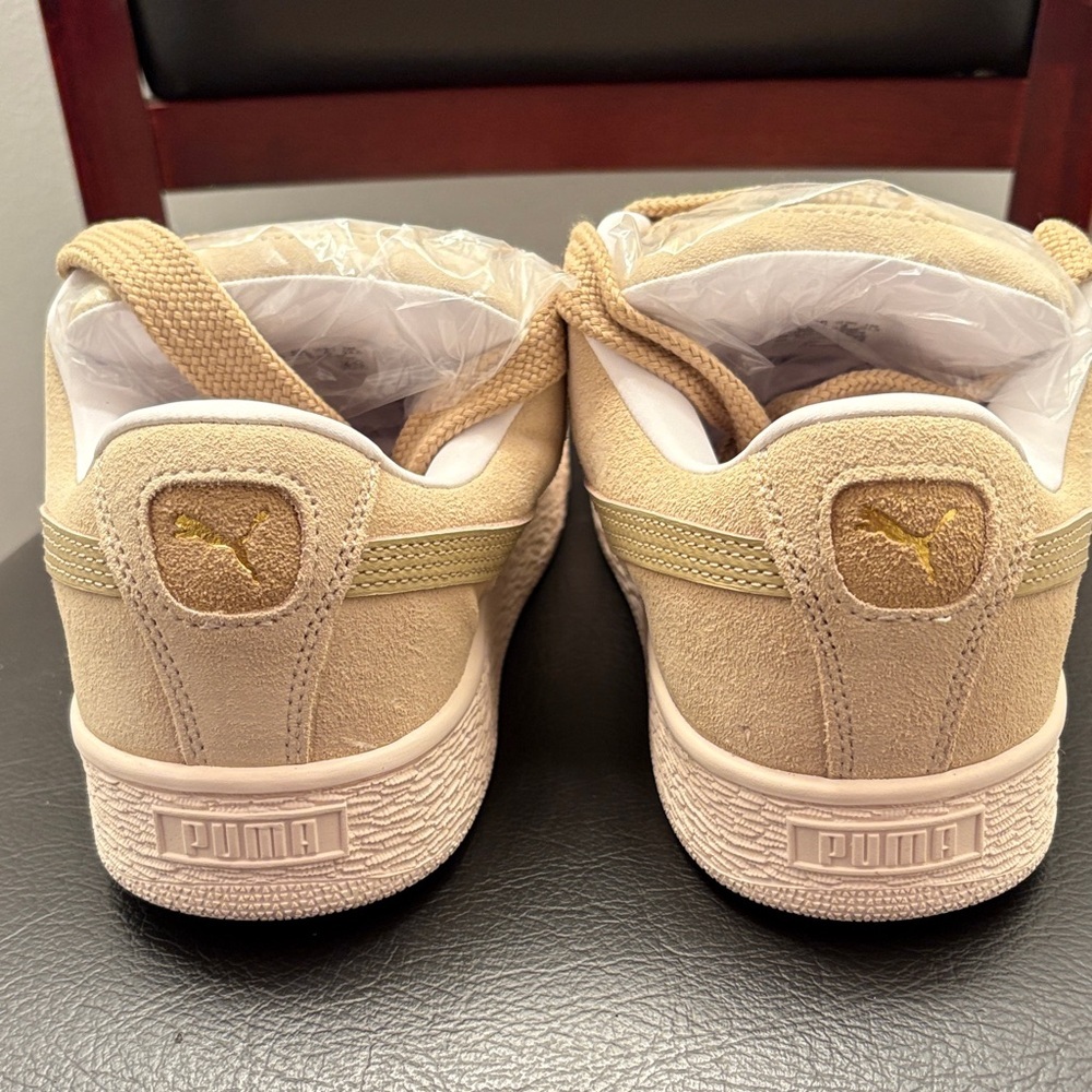 New Puma Suede‎ XL Women's Beige Skate Sneakers Shoes - Picture 4 of 6